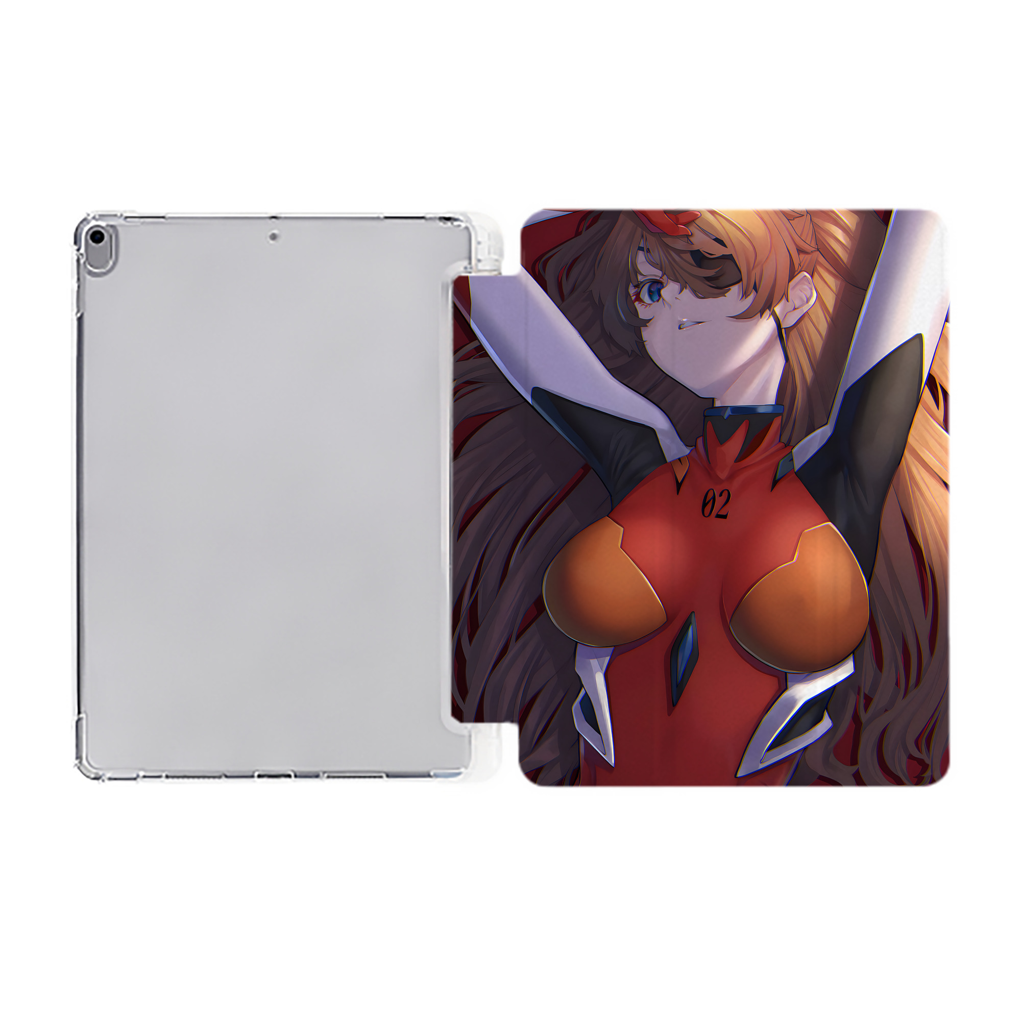 （画像用） EVA 新世紀エヴァンゲリオン IPad ケース ペン収納付き 三つ折りスタンド PUレザー×シリコン 対応機種9.5/10.5/10.9インチ